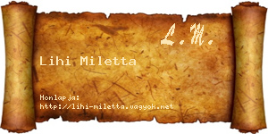 Lihi Miletta névjegykártya